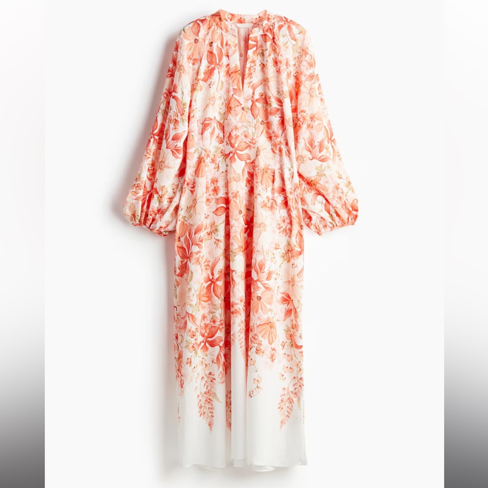 H&M Floral Maxi Dress with Balloon Sleeves